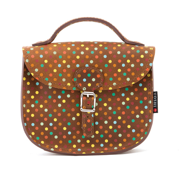 YB126 PLK  - The Morland Polka Print Leather Satchel by Yoshi