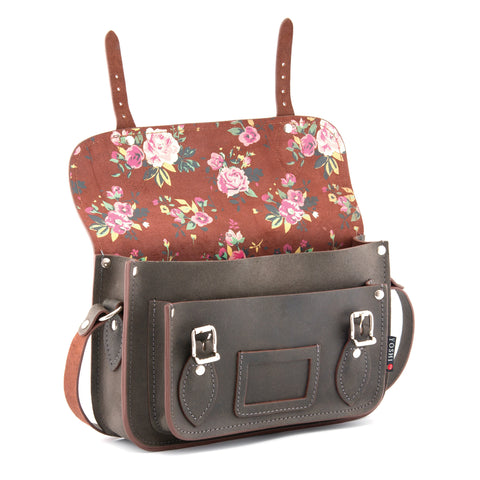 YB127 FLI 35H - The Darcy 10.5" Floral Printed Inner Leather Satchel by Yoshi