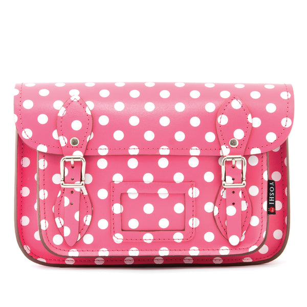 YB127 PLK - The Darcy 10.5" Polka Leather Satchel by Yoshi