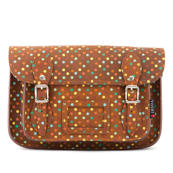 YB127 PLK - The Darcy 10.5" Polka Leather Satchel by Yoshi