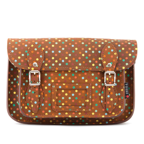 YB127 PLK - The Darcy 10.5" Polka Leather Satchel by Yoshi