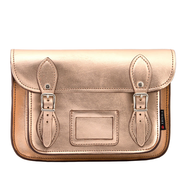 YB127 M 71 - The Darcy 10.5" Rose Gold Leather Satchel by Yoshi