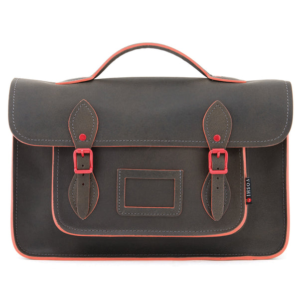 YB84 CST - The Belforte 14" Contrast Leather Satchel by Yoshi