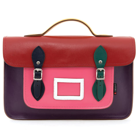 YB84 MLT 9 - The Belforte 14" Rainbow Leather Satchel by Yoshi
