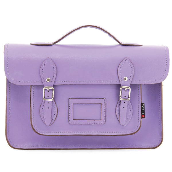 YB84 - The Belforte 14" Plain Leather Satchel by Yoshi