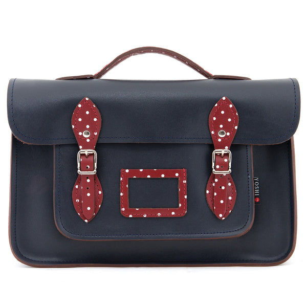 YB84 - The Belforte 14" Plain Leather Satchel by Yoshi