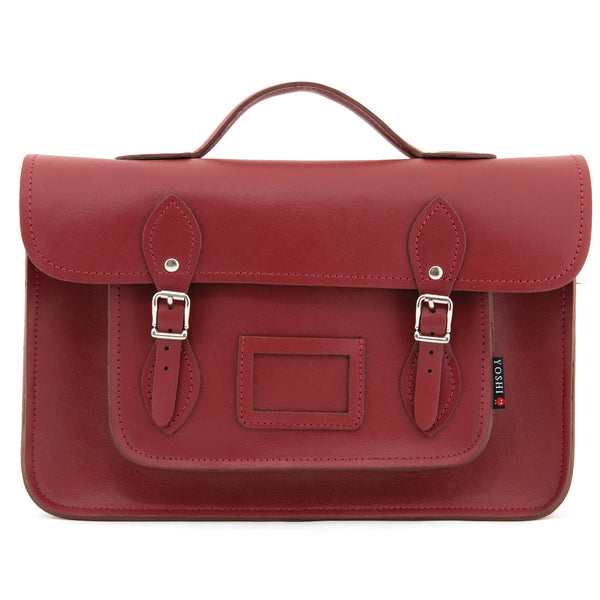 YB84 - The Belforte 14" Plain Leather Satchel by Yoshi