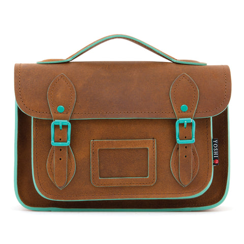 YB85 CST - The Dewhurst 10.5" Contrast Leather Satchel by Yoshi