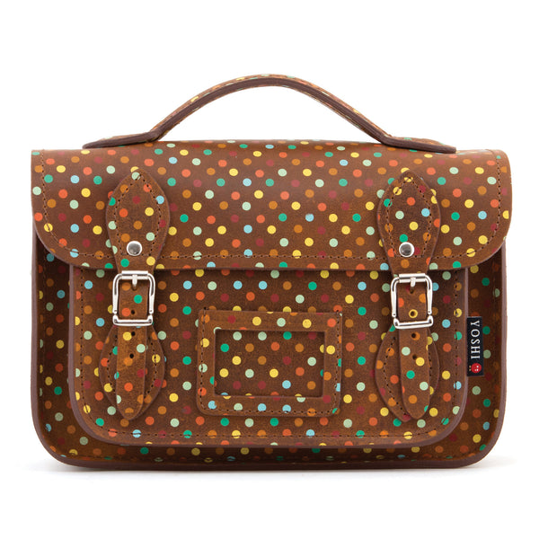 YB85 PLK - The Dewhurst 10.5" Polka Leather Satchel by Yoshi