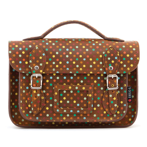YB85 PLK - The Dewhurst 10.5" Polka Leather Satchel by Yoshi