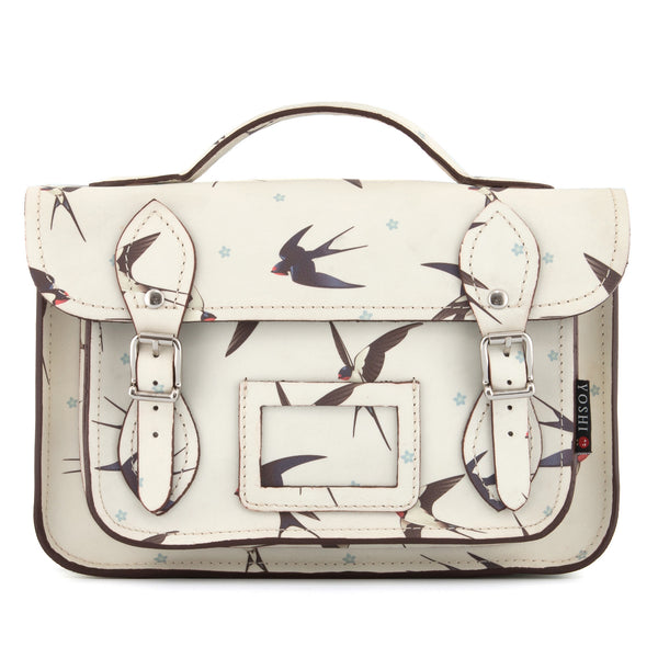 YB85 SWL 10 - The Dewhurst 10.5" Swallow Print Leather Satchel by Yoshi