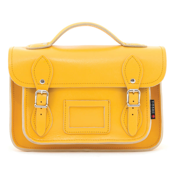 YB85  - The Dewhurst 10.5" Plain Leather Satchel by Yoshi