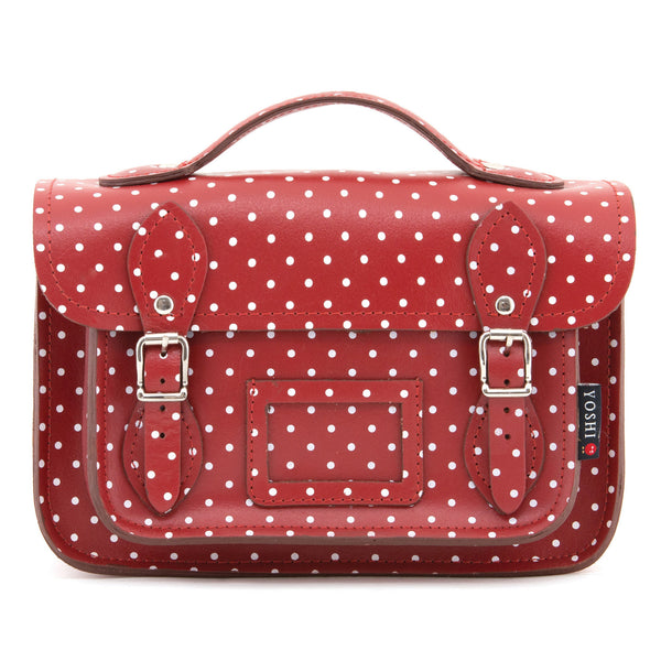 YB85 PLK - The Dewhurst 10.5" Polka Leather Satchel by Yoshi