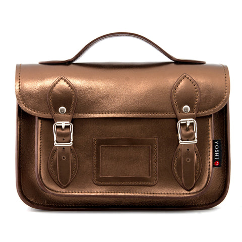 YB85 M 2 - The Dewhurst 10.5" Bronze Leather Satchel by Yoshi