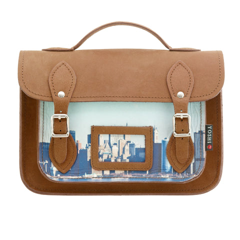 YB85 NYH - The Dewhurst 10.5" New York Print Leather Satchel by Yoshi