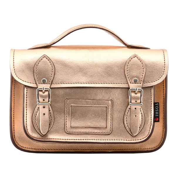 YB85 M 2 - The Dewhurst 10.5" Rose Gold Leather Satchel by Yoshi