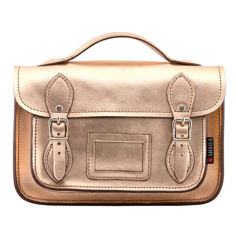 YB85 M 2 - The Dewhurst 10.5" Rose Gold Leather Satchel by Yoshi