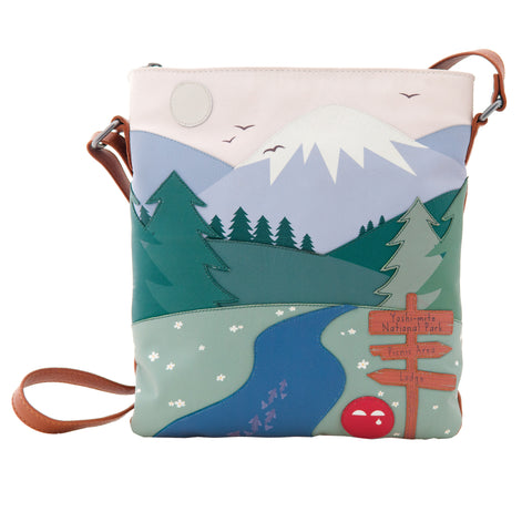 YB90 MN - The Yoshi-Mite National Park Applique Leather Across Body Bag